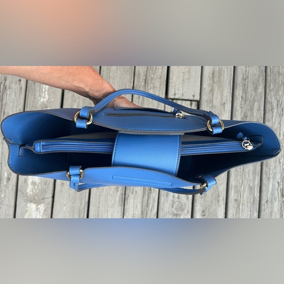 Nanette Lepore Emma Tote Shoulder Bag Medium Sized Azure Blue - Picture 9 of 14